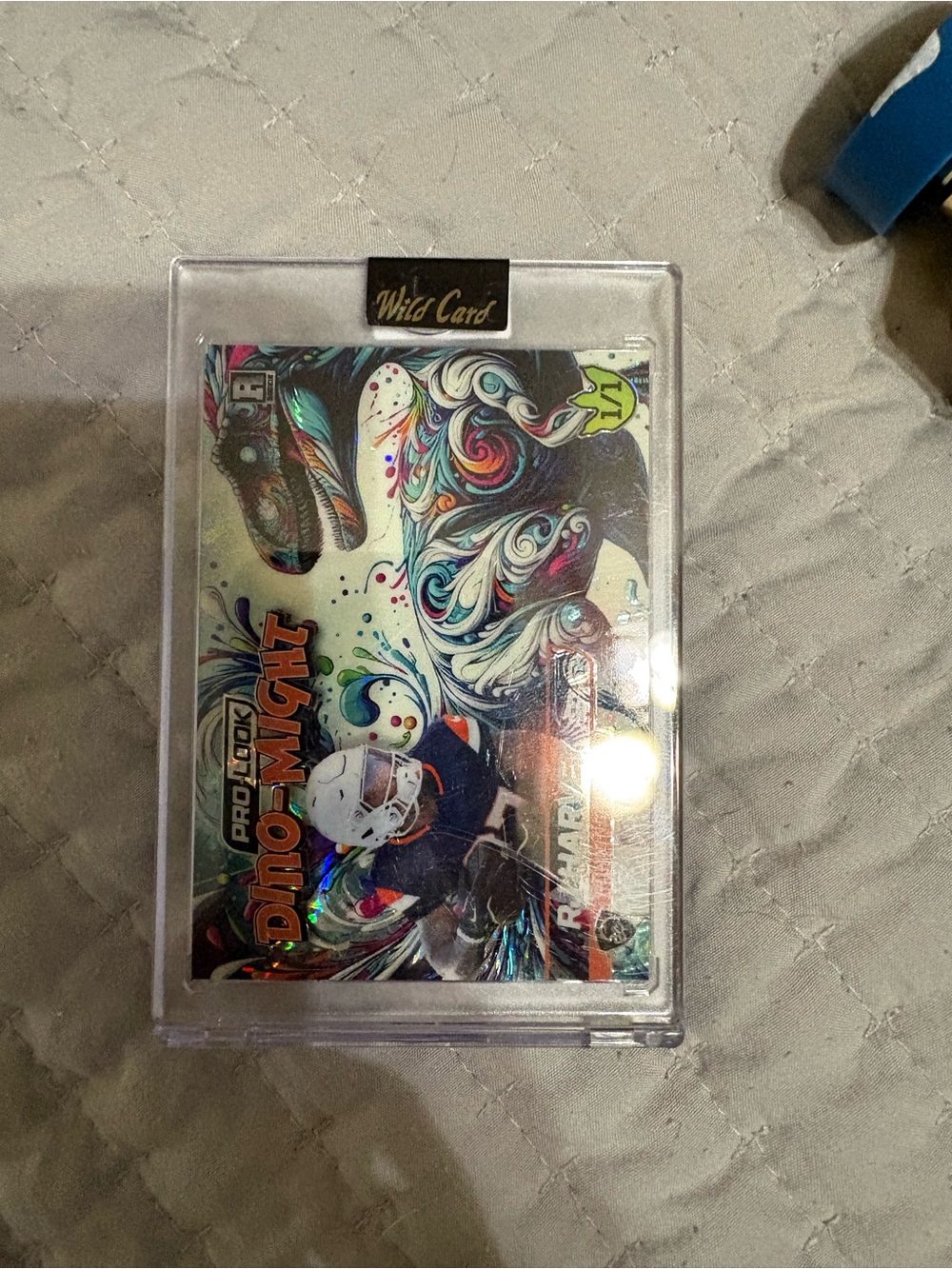 Dino might Football rj Harvey Trading Card in Protective Case